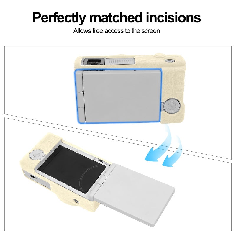 Easy Hood ZV-1F Camera Case  Soft Silicone Rubber Protective Cover Skin for Sony ZV1F/ZV-1 II/ZV-1M2/ZV-1 Mark II Vlog Camera  Slim Fit Body Skin DSLR Camera Sleeve Protection (White) - Image 5